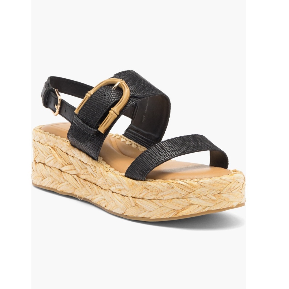 Dolce Vita Chera black Platform slingback  Wedge Sandals shoe size 9.5 10